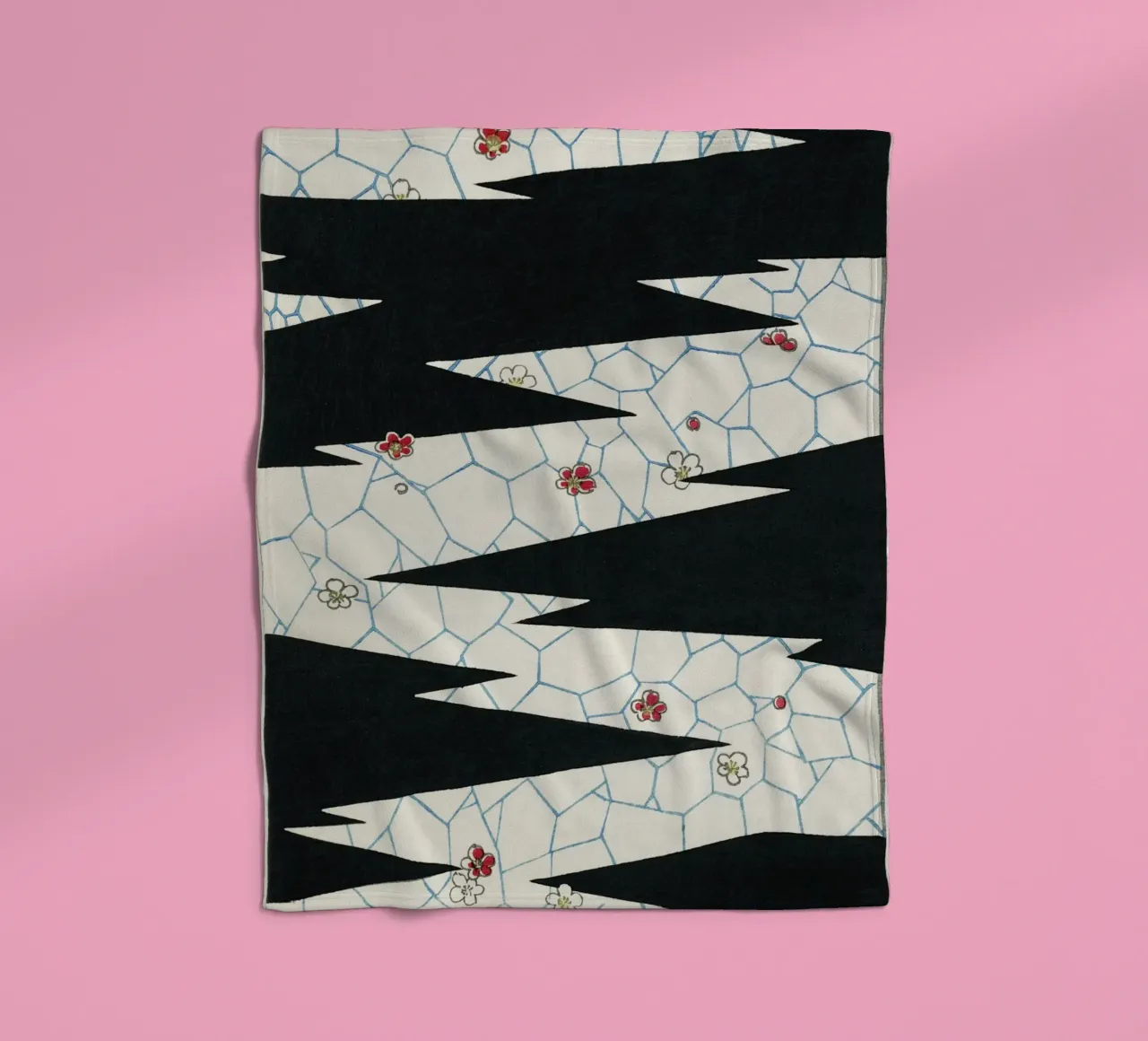 Flowers on a footpath illustration fleece blanket by vintageshop