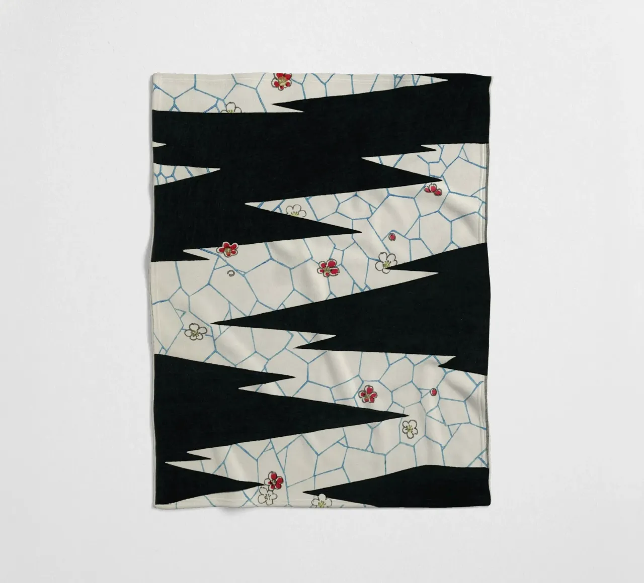 Flowers on a footpath illustration fleece blanket by vintageshop