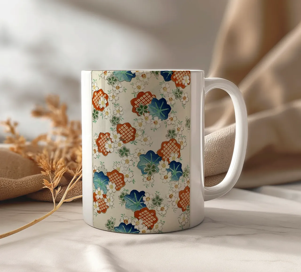 Floral pattern tazza in ceramica da vintageshop