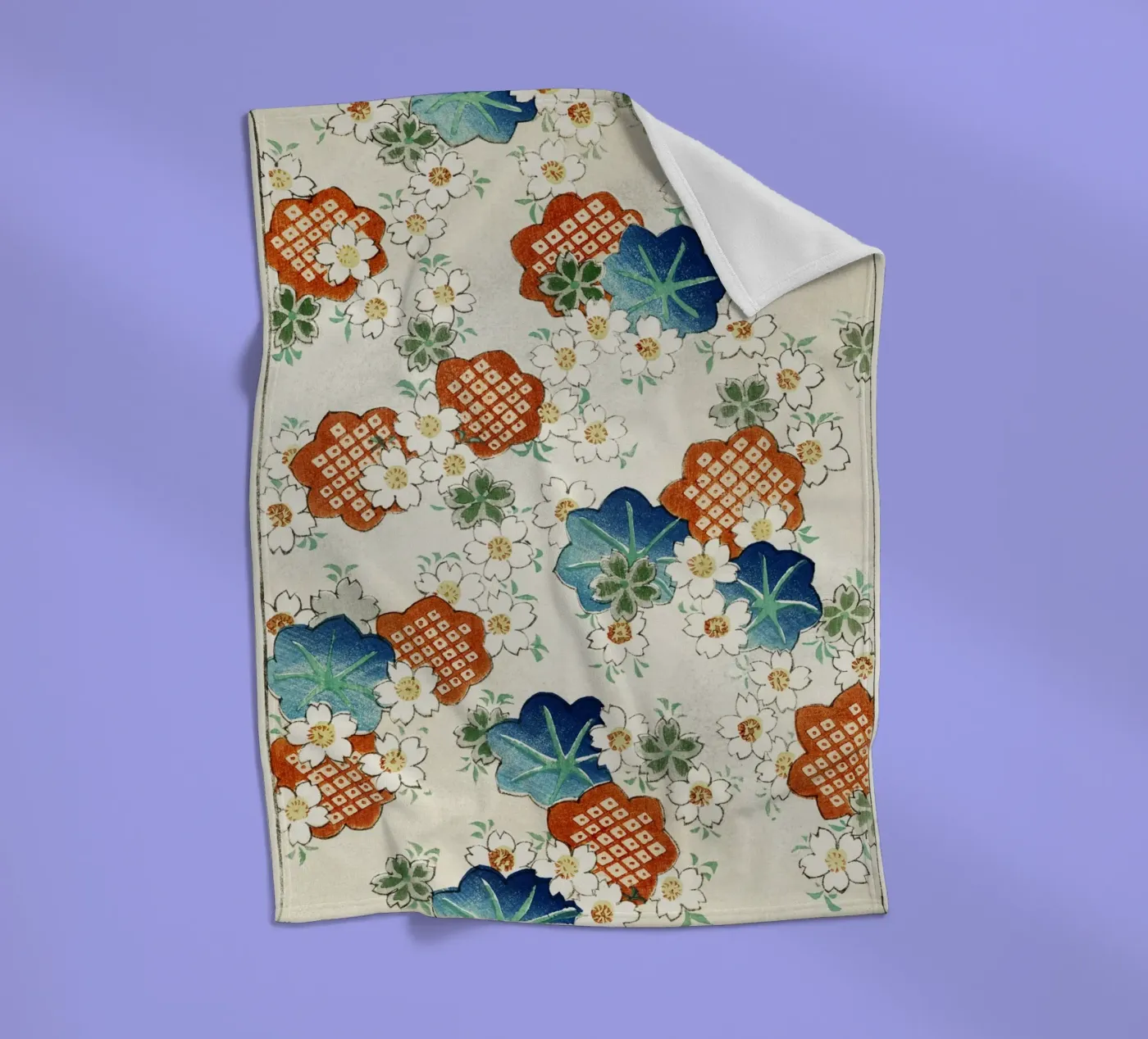 Floral pattern Fleecedecke von vintageshop