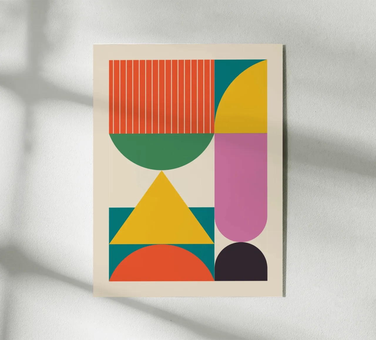 Bauhaus Geometric Art Print Llamativos colores modernos metacrilato de THE MOTIVATED TYPE
