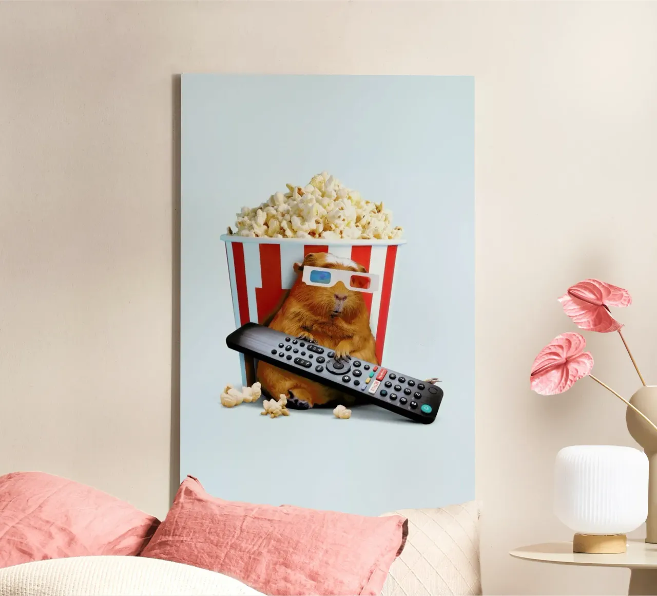 Popcorn Pig tela con Cornice a cassetta da Jonas Loose
