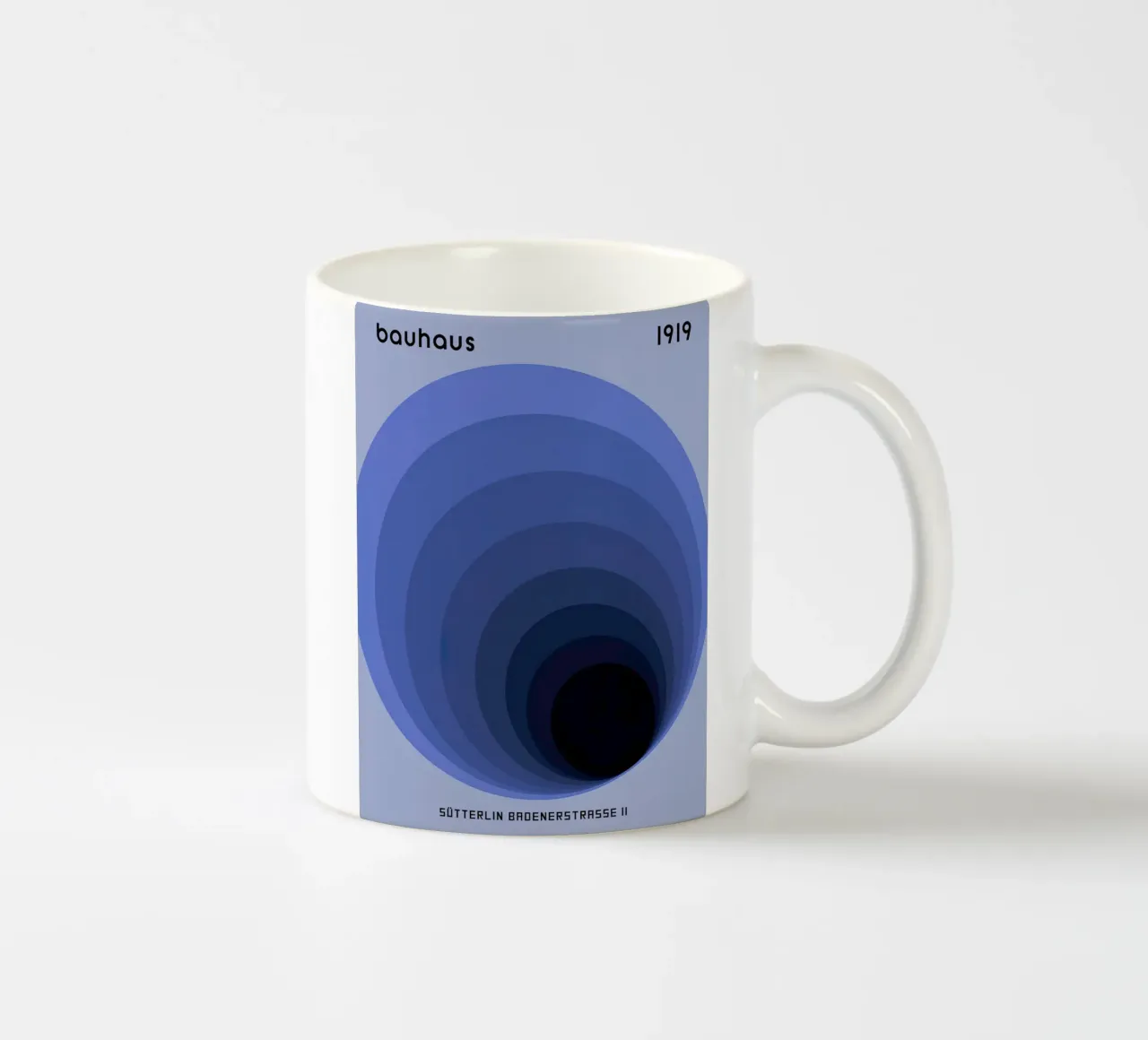 Bauhaus 1919 Cerchi geometrici blu tazza in ceramica da Jam Poster