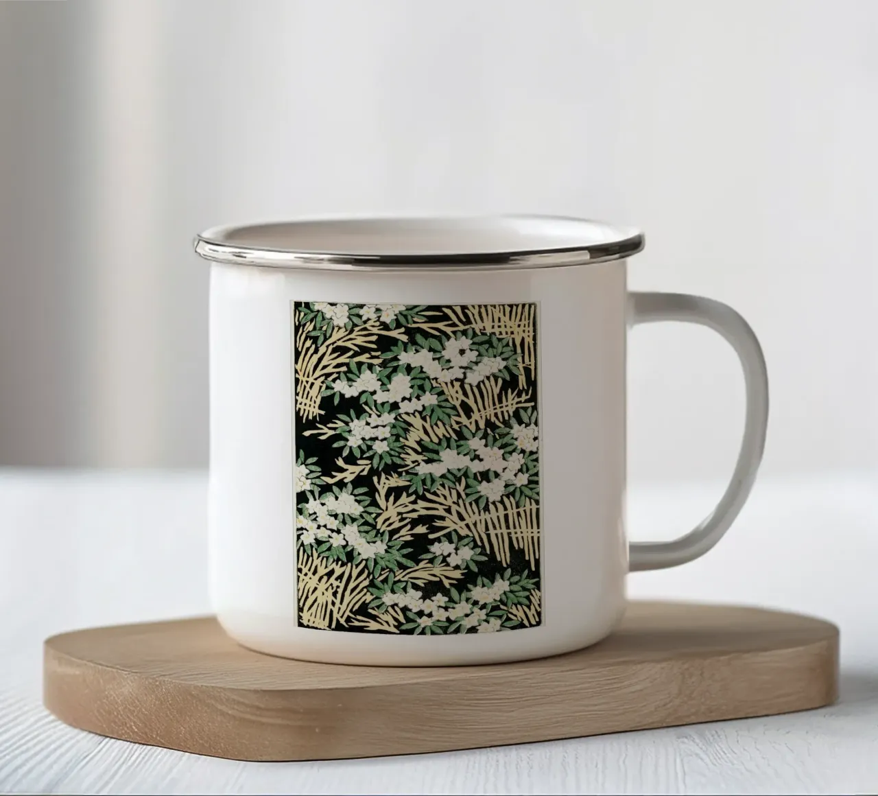 Forest illustration tazza in smalto da vintageshop