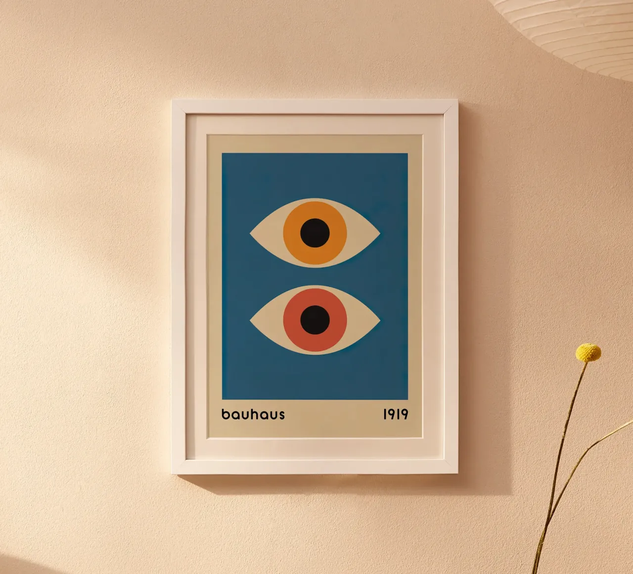 Bauhaus 1919 Occhi geometrici colorati poster con telaio in plastica da Jam Poster