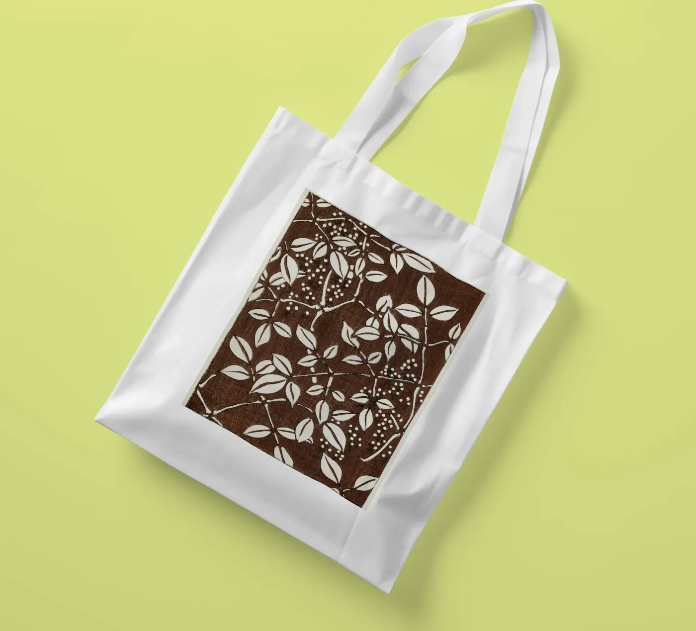 Leaf pattern borsa in juta da vintageshop