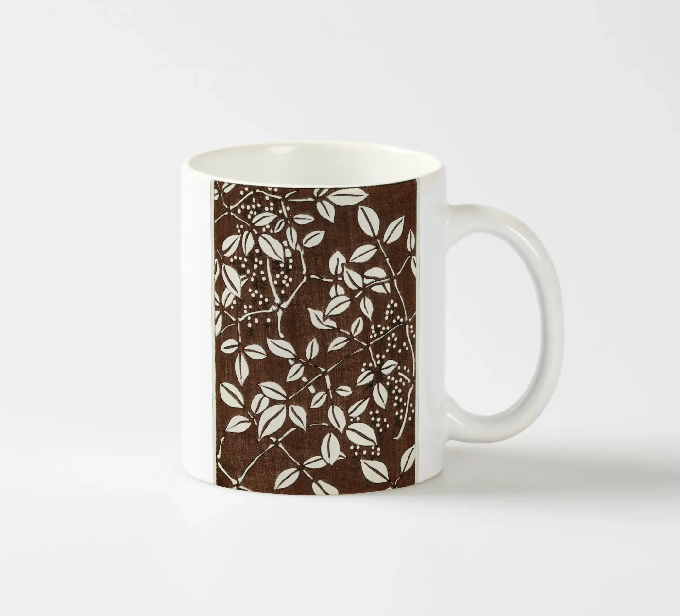 Leaf pattern mug en céramique de vintageshop
