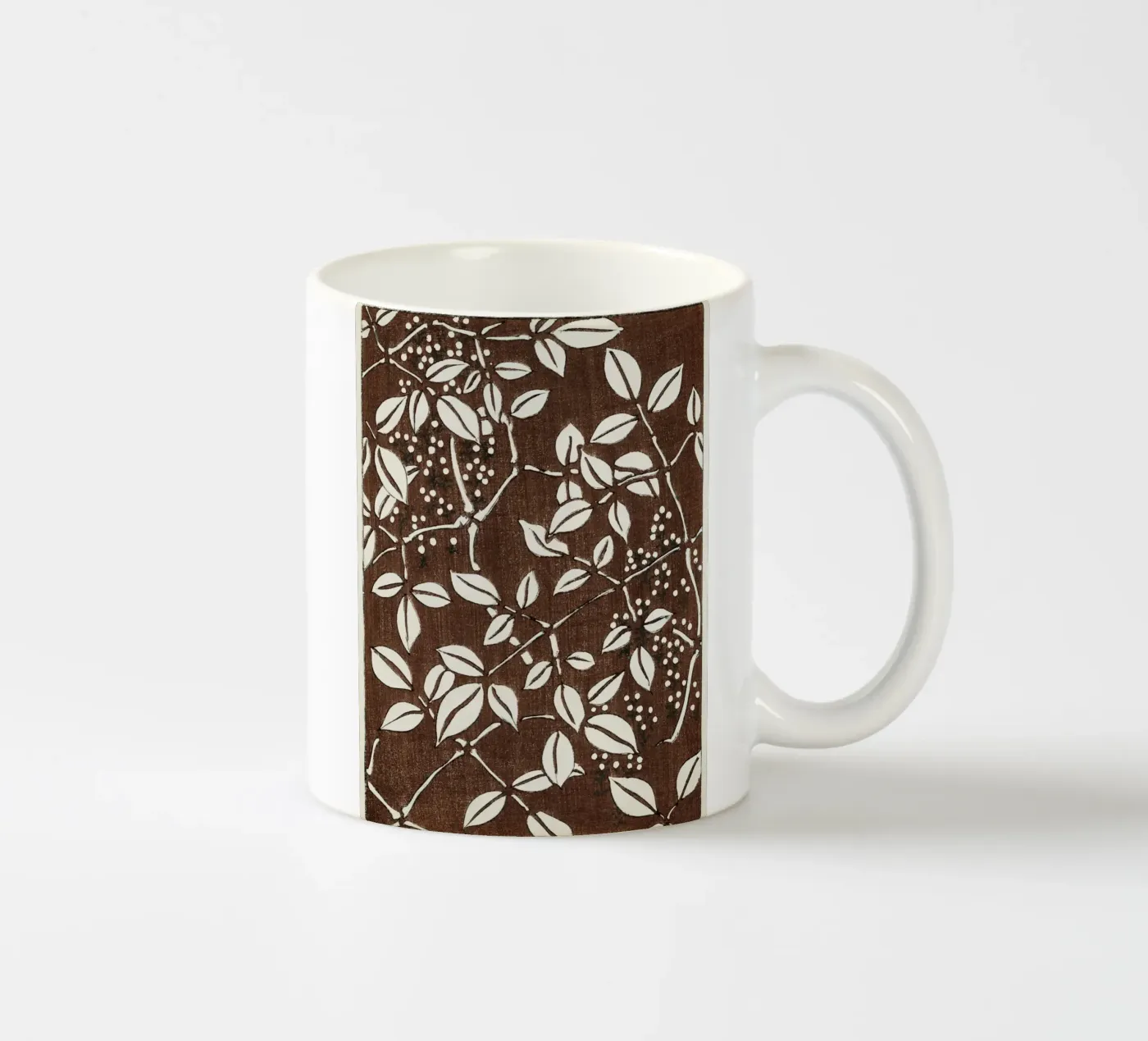 Leaf pattern keramische mok van vintageshop