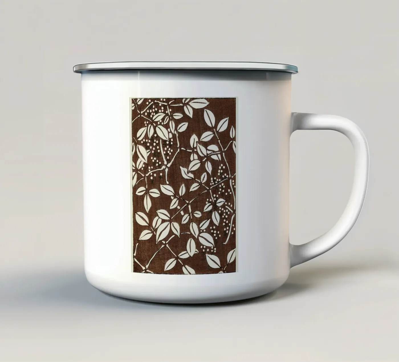 Leaf pattern enamel mug by vintageshop