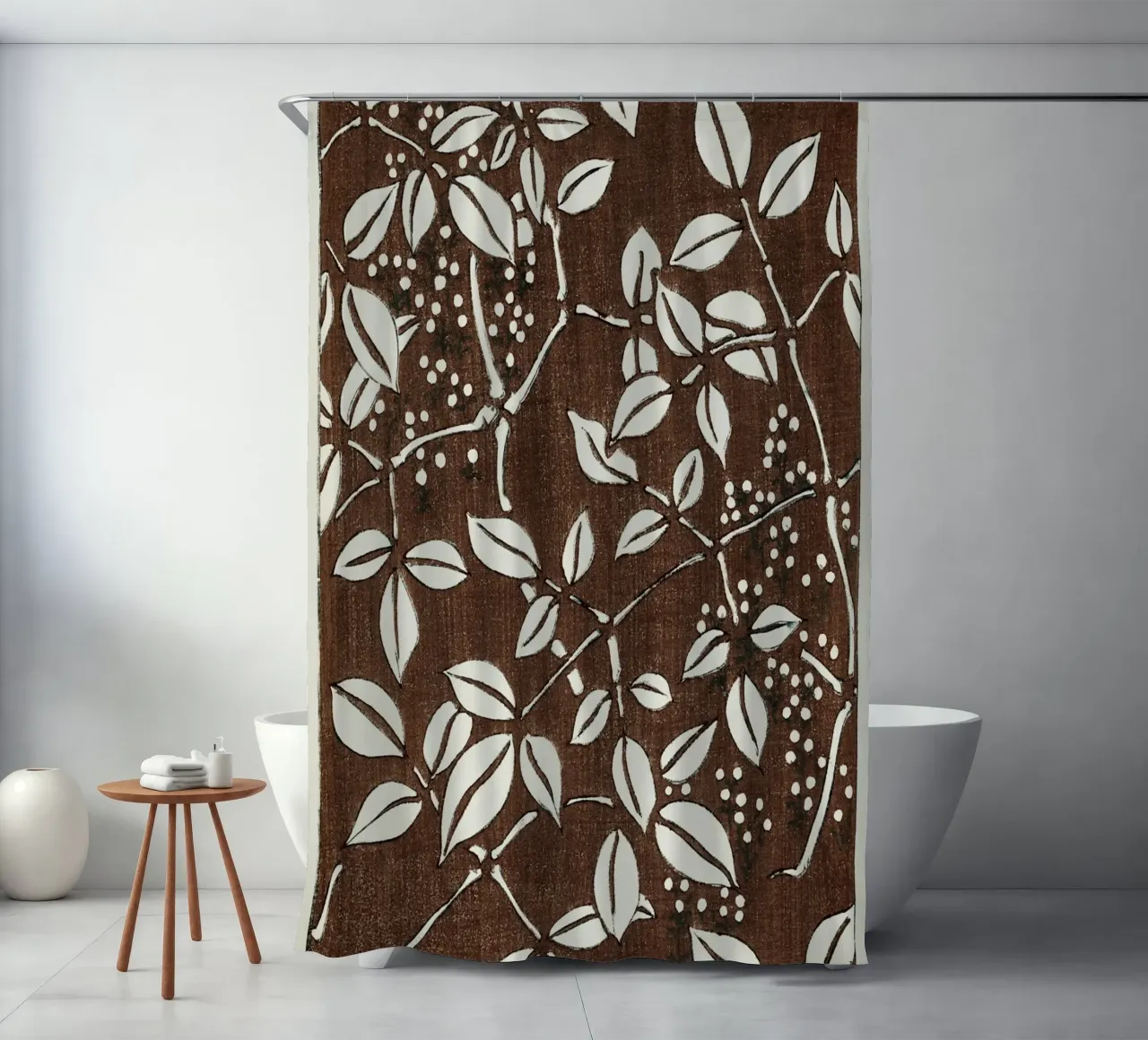 Leaf pattern douchegordijn van vintageshop