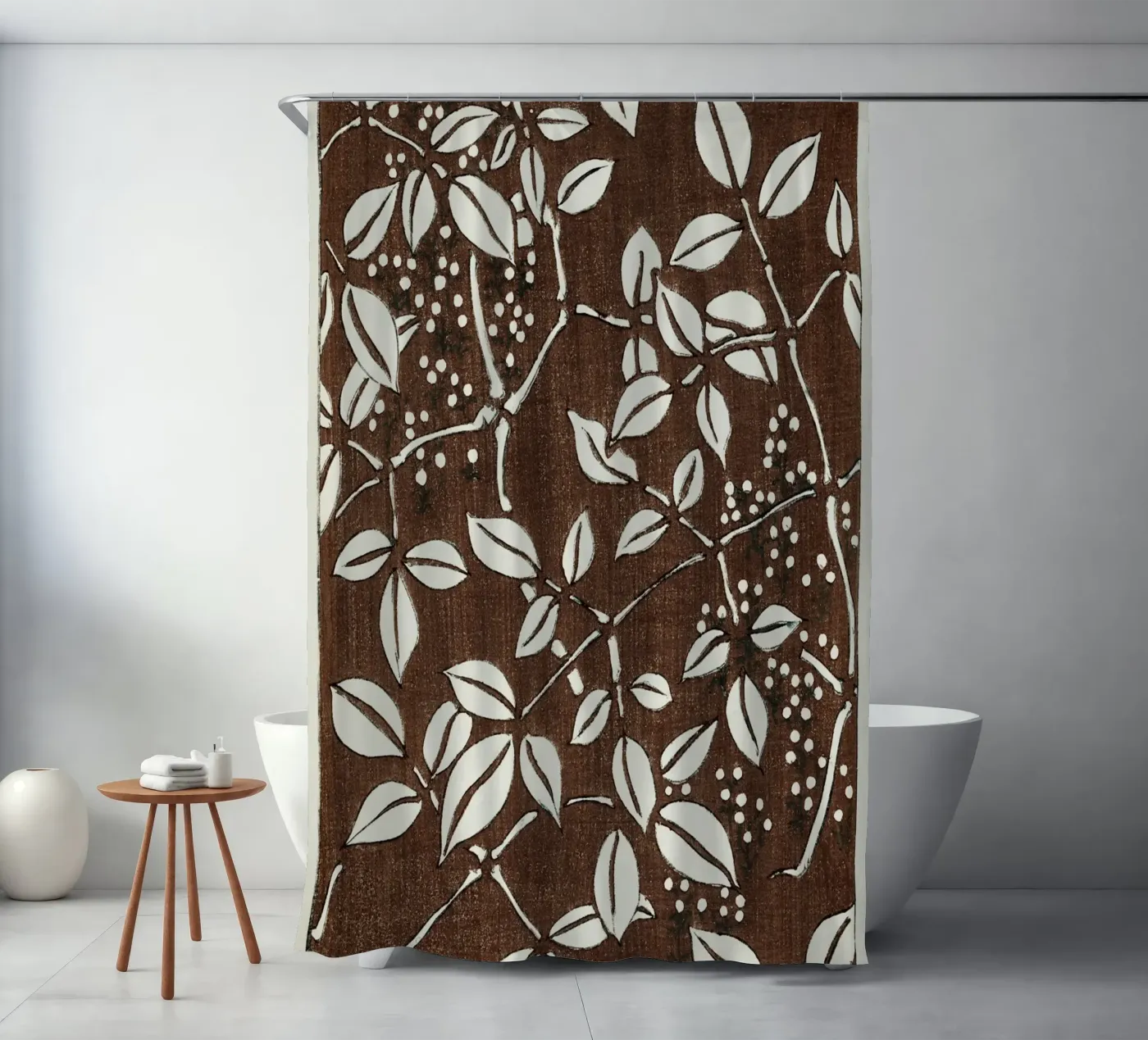 Leaf pattern douchegordijn van vintageshop