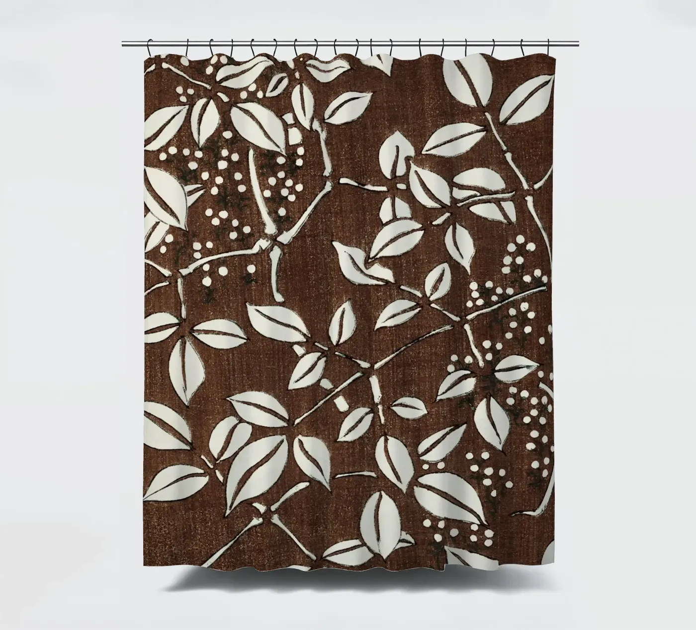 Leaf pattern douchegordijn van vintageshop