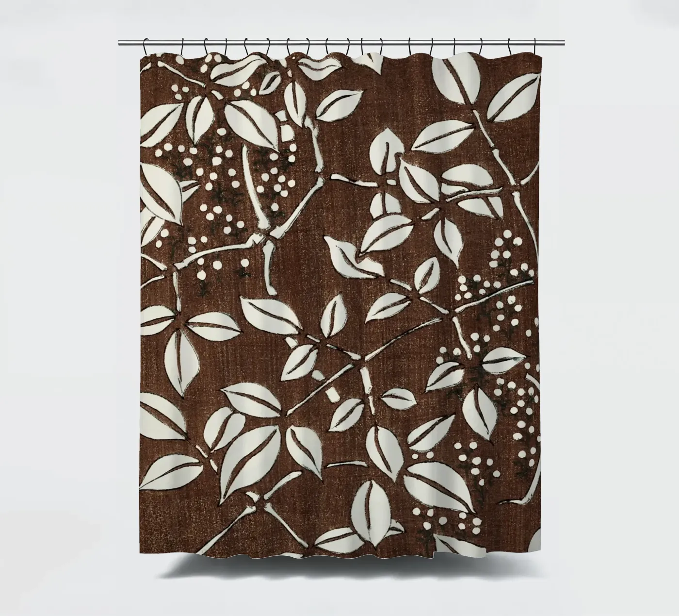 Leaf pattern douchegordijn van vintageshop