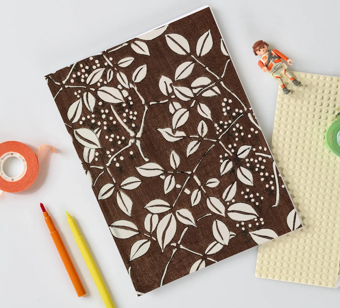 Leaf pattern notitieboek van vintageshop
