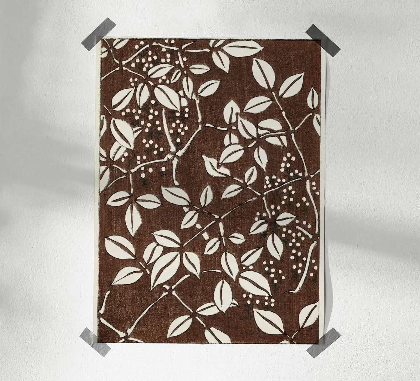 Leaf pattern poster van vintageshop