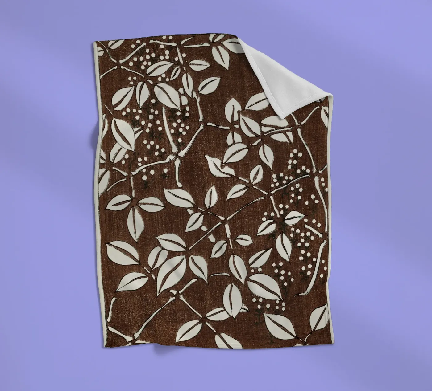 Leaf pattern fleece blanket by vintageshop