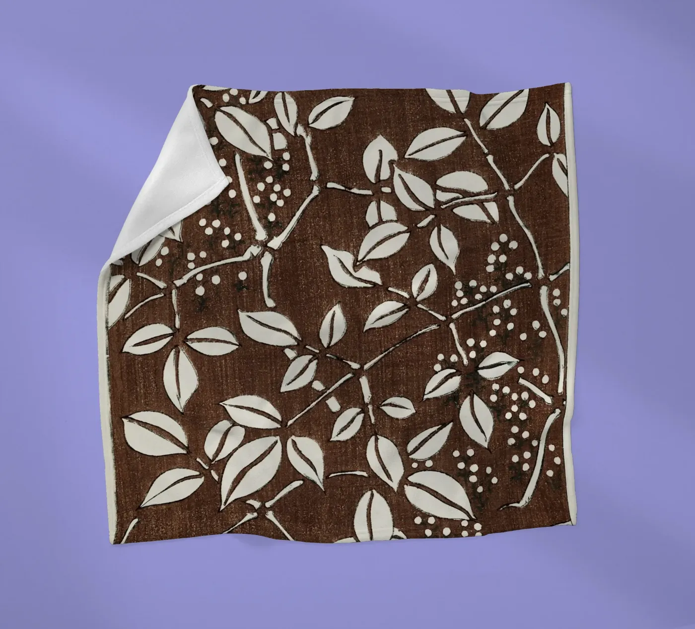 Leaf pattern plaid polaire de vintageshop