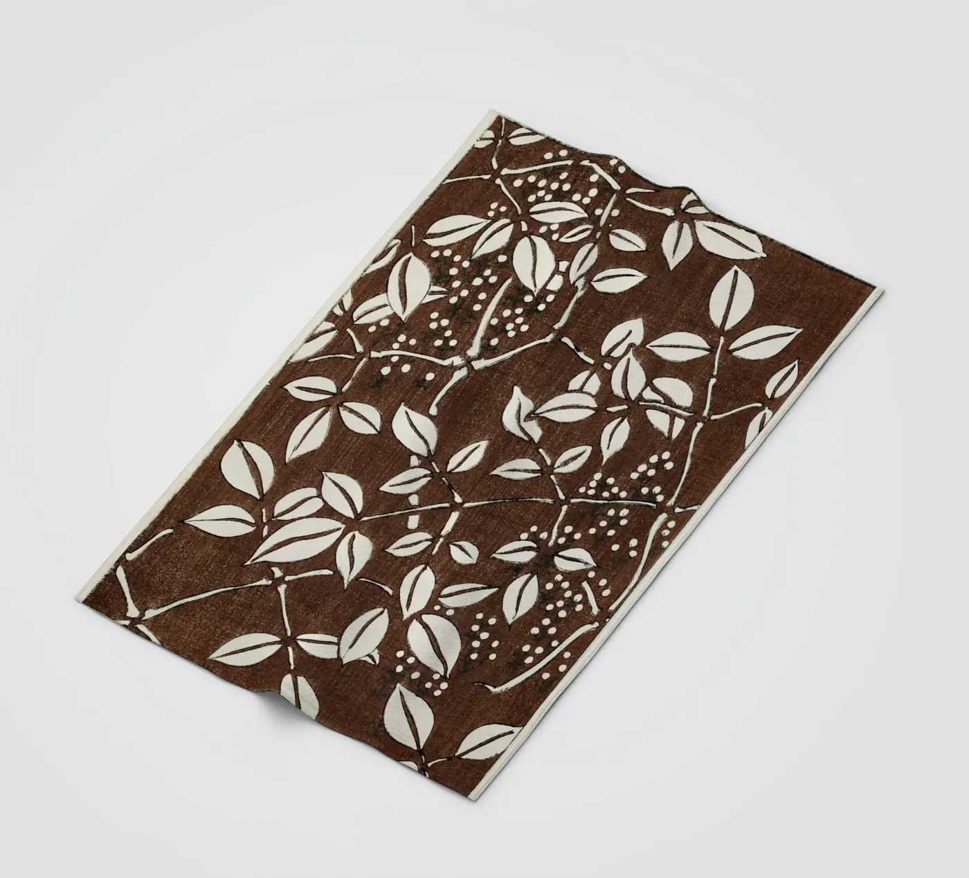 Leaf pattern plaid polaire de vintageshop