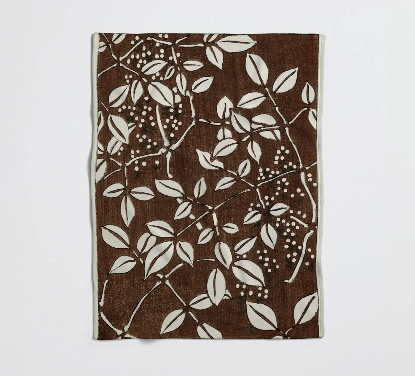 Leaf pattern fleece blanket by vintageshop