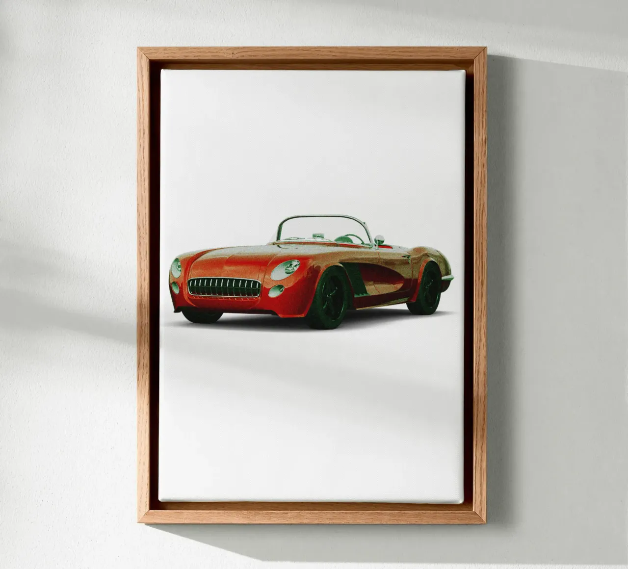 Auto cabriolet classica rossa di tendenza tela con Cornice a cassetta da Urban Life