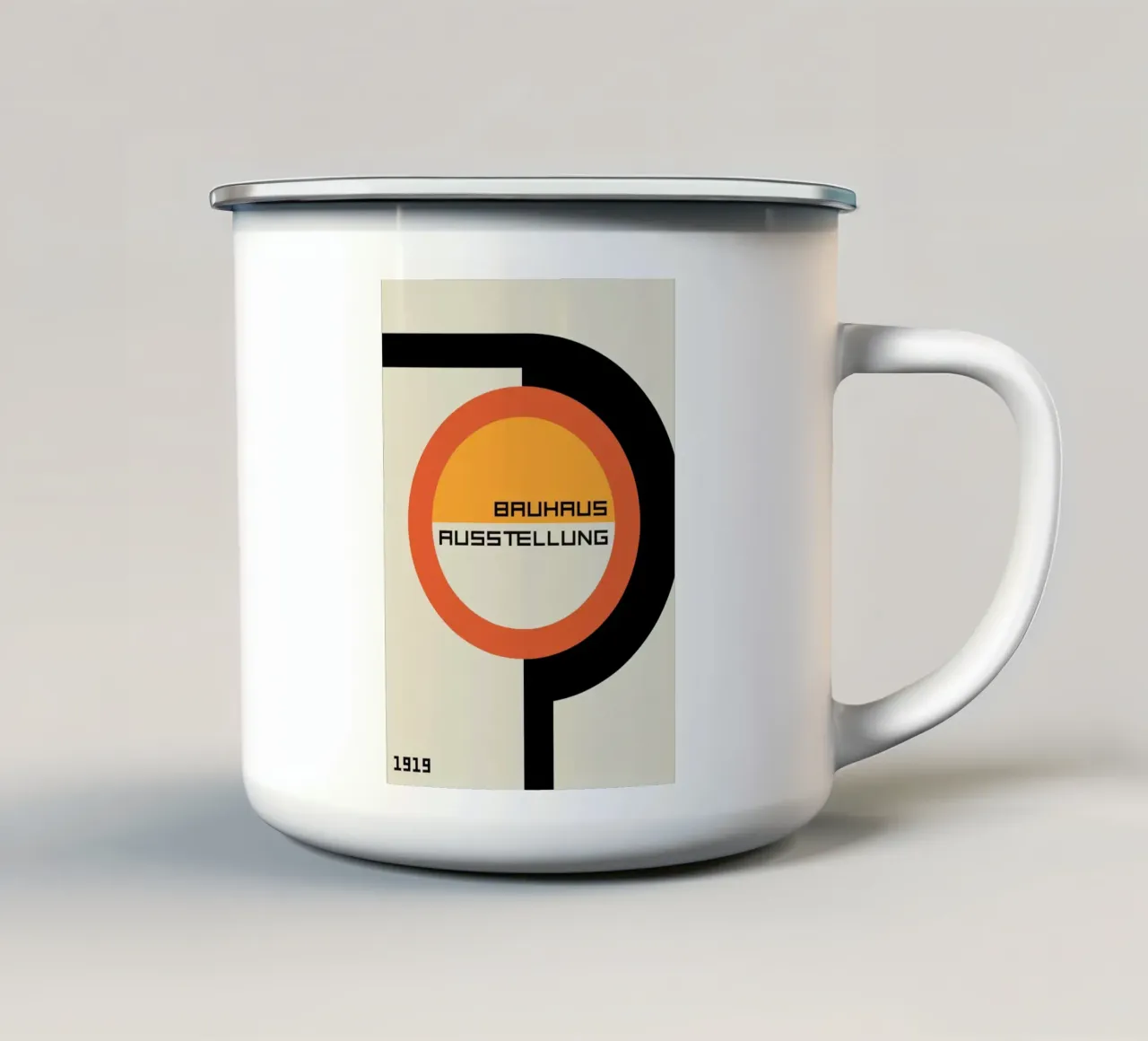 Mostra Bauhaus Design geometrico 1919 tazza in smalto da Jam Poster