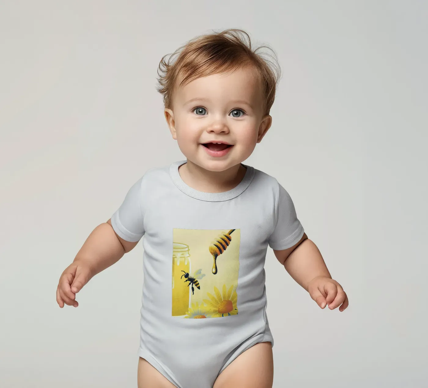 Miele e api body neonato maniche corte da SOUL SHOP