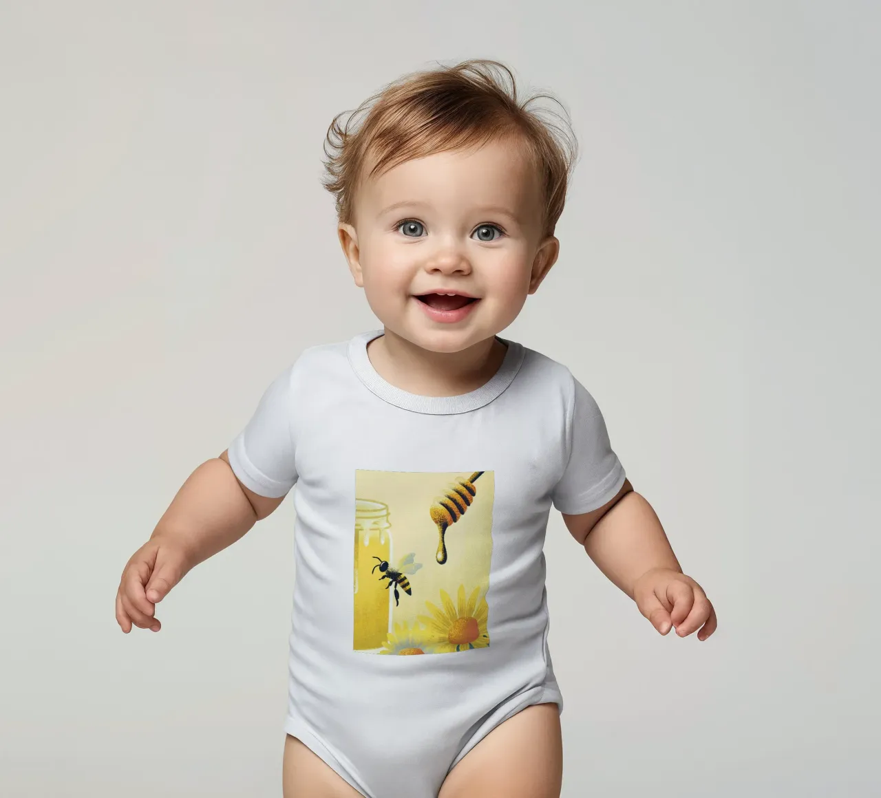 Miele e api body neonato maniche corte da SOUL SHOP