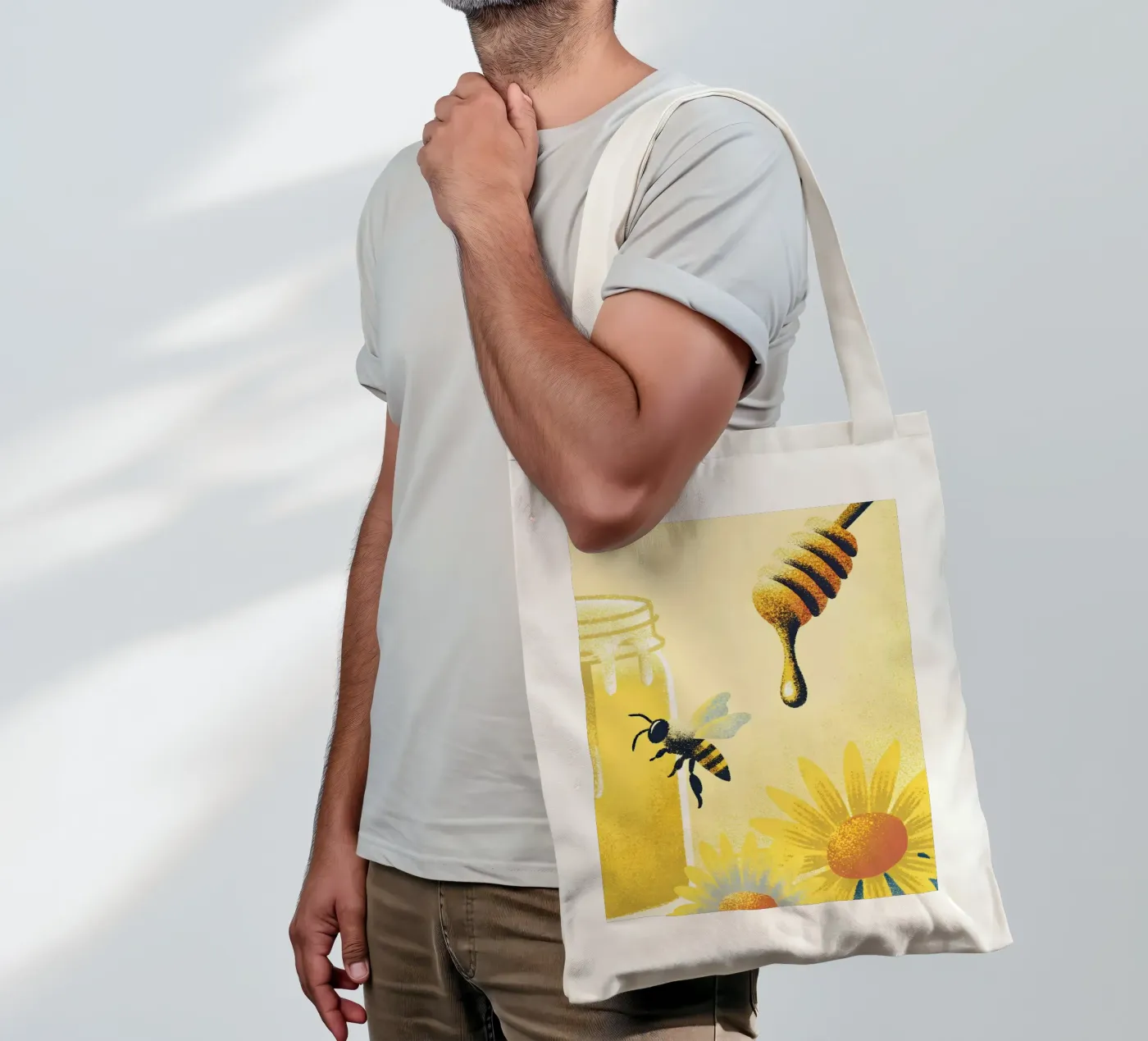 Miele e api borsa in juta da SOUL SHOP