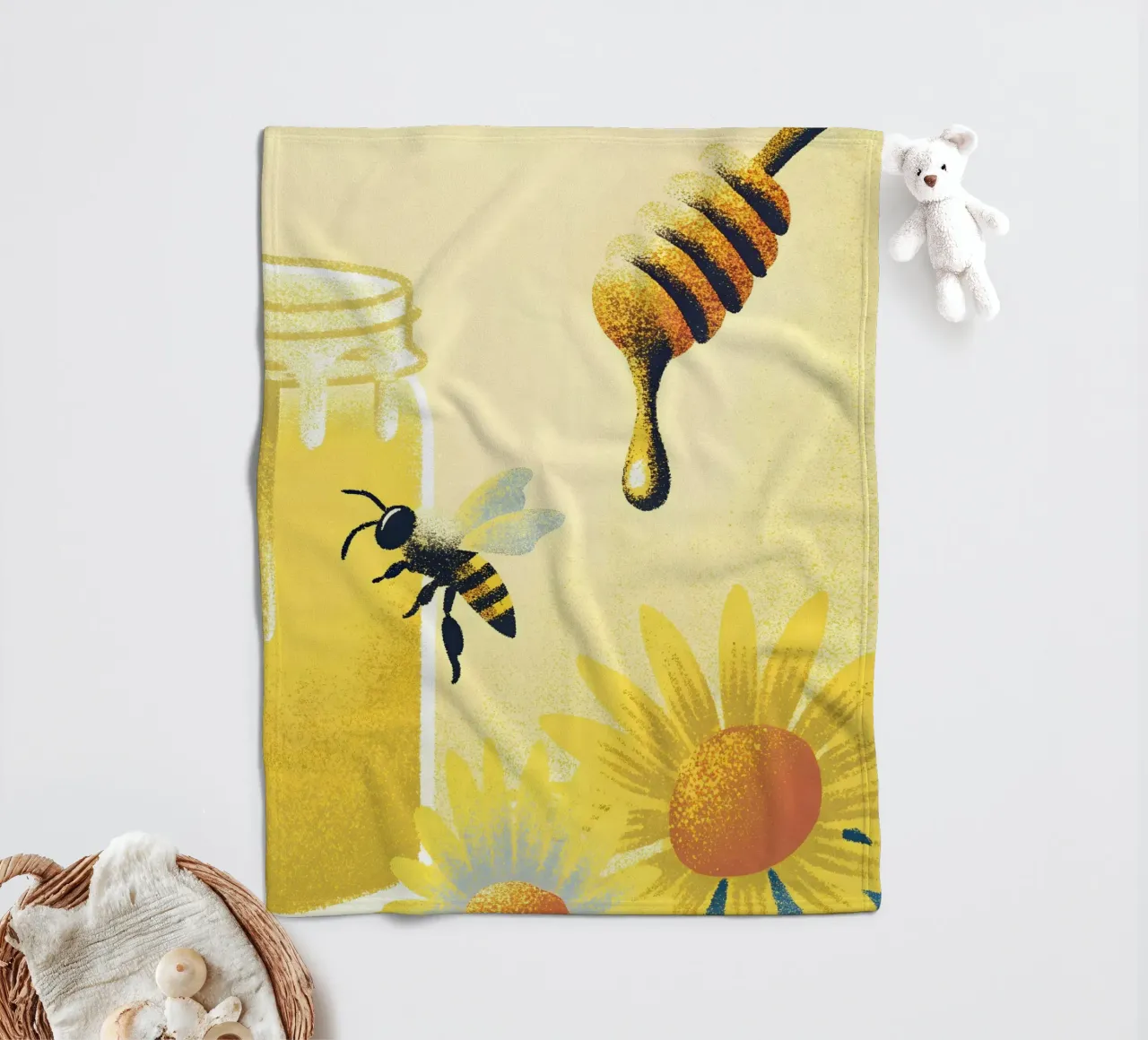 Miele e api coperta in pile da SOUL SHOP