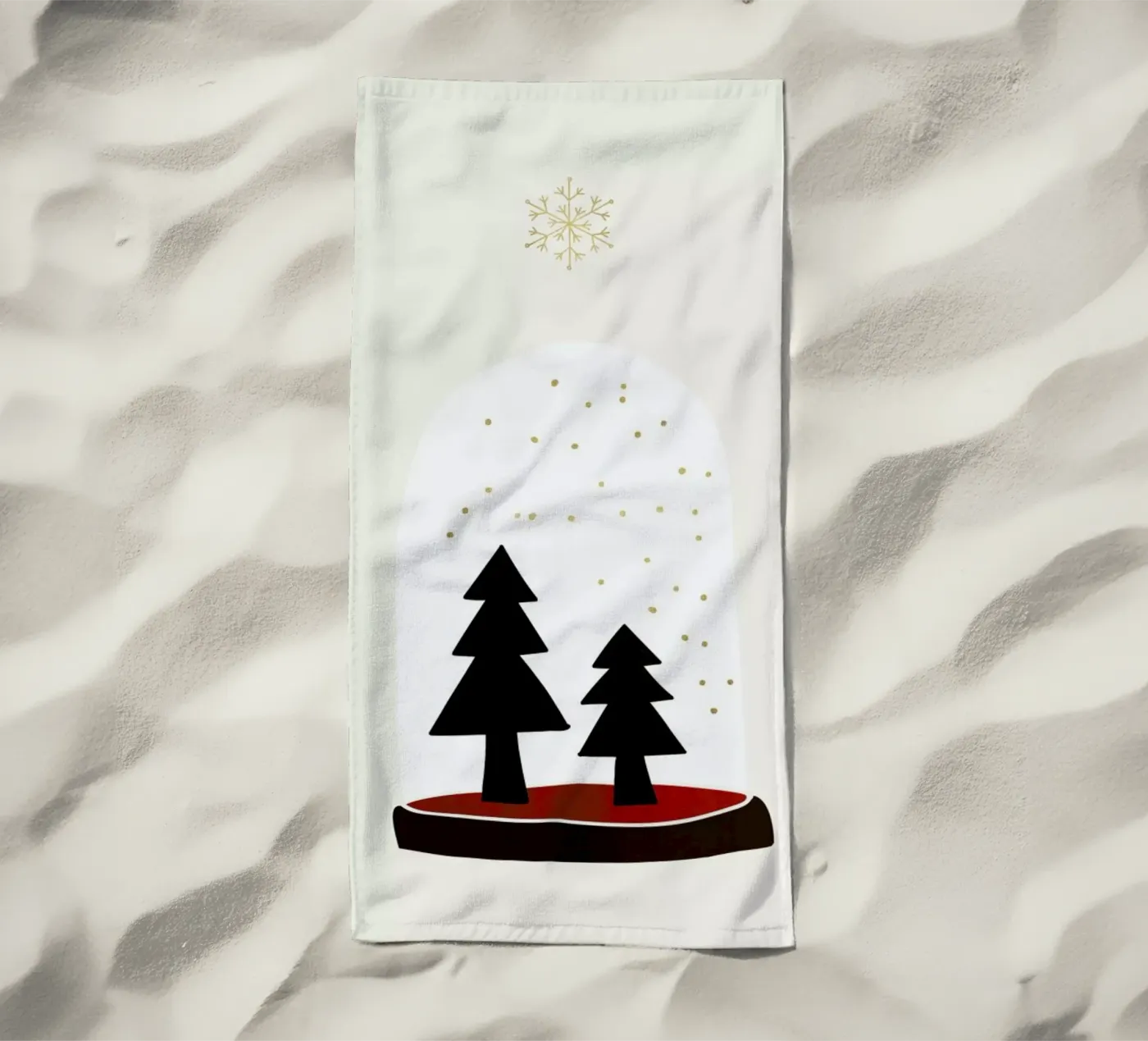 Dancing Snowflakes strandhanddoek van Kubistika