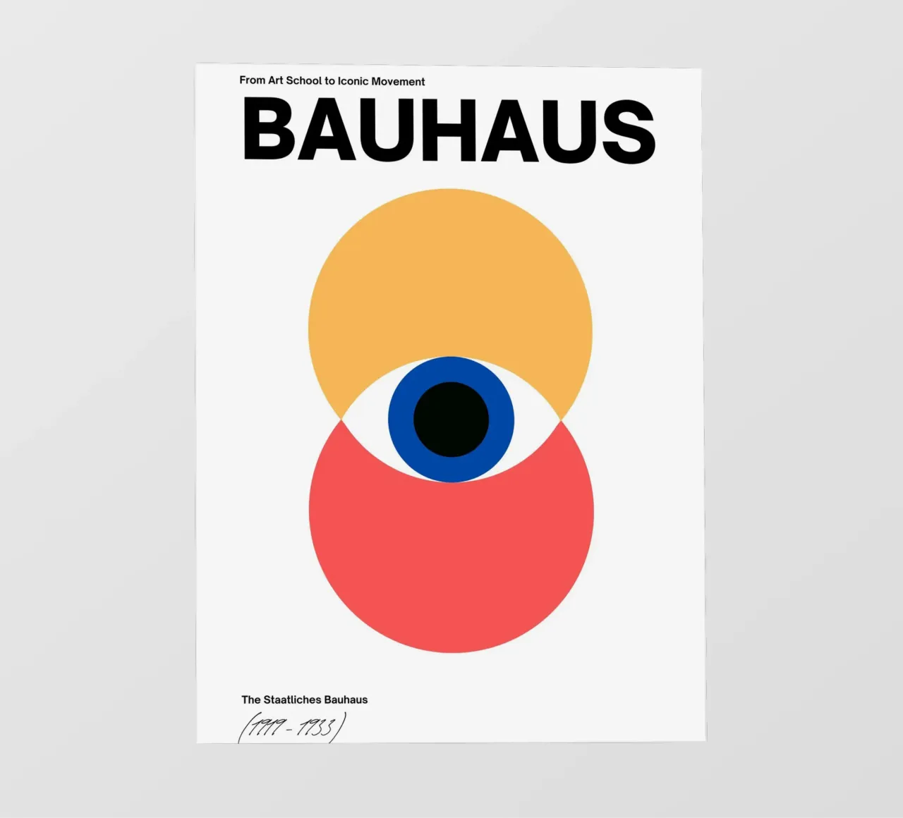 Bauhaus Eye - Abstract geometry in red and yellow backlit film by Casa Calm