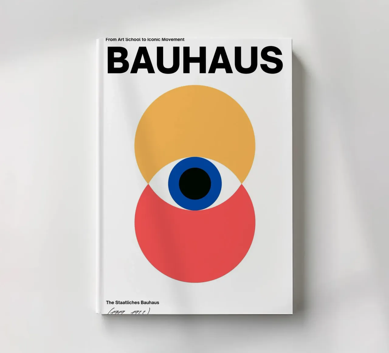 Bauhaus Eye - Abstract geometry in red and yellow notebook by Casa Calm
