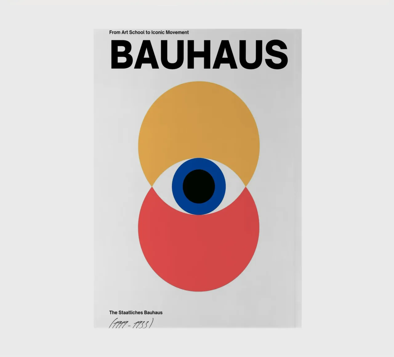 Bauhaus Eye - Abstract geometry in red and yellow notebook by Casa Calm