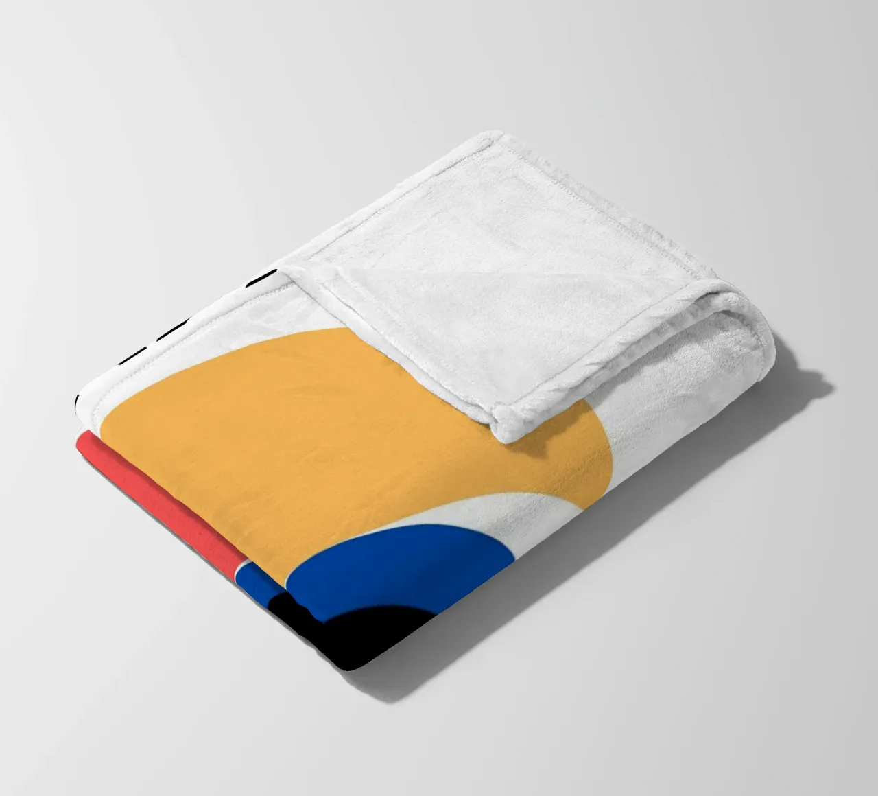 Bauhaus Eye - Abstract geometry in red and yellow fleece blanket by Casa Calm