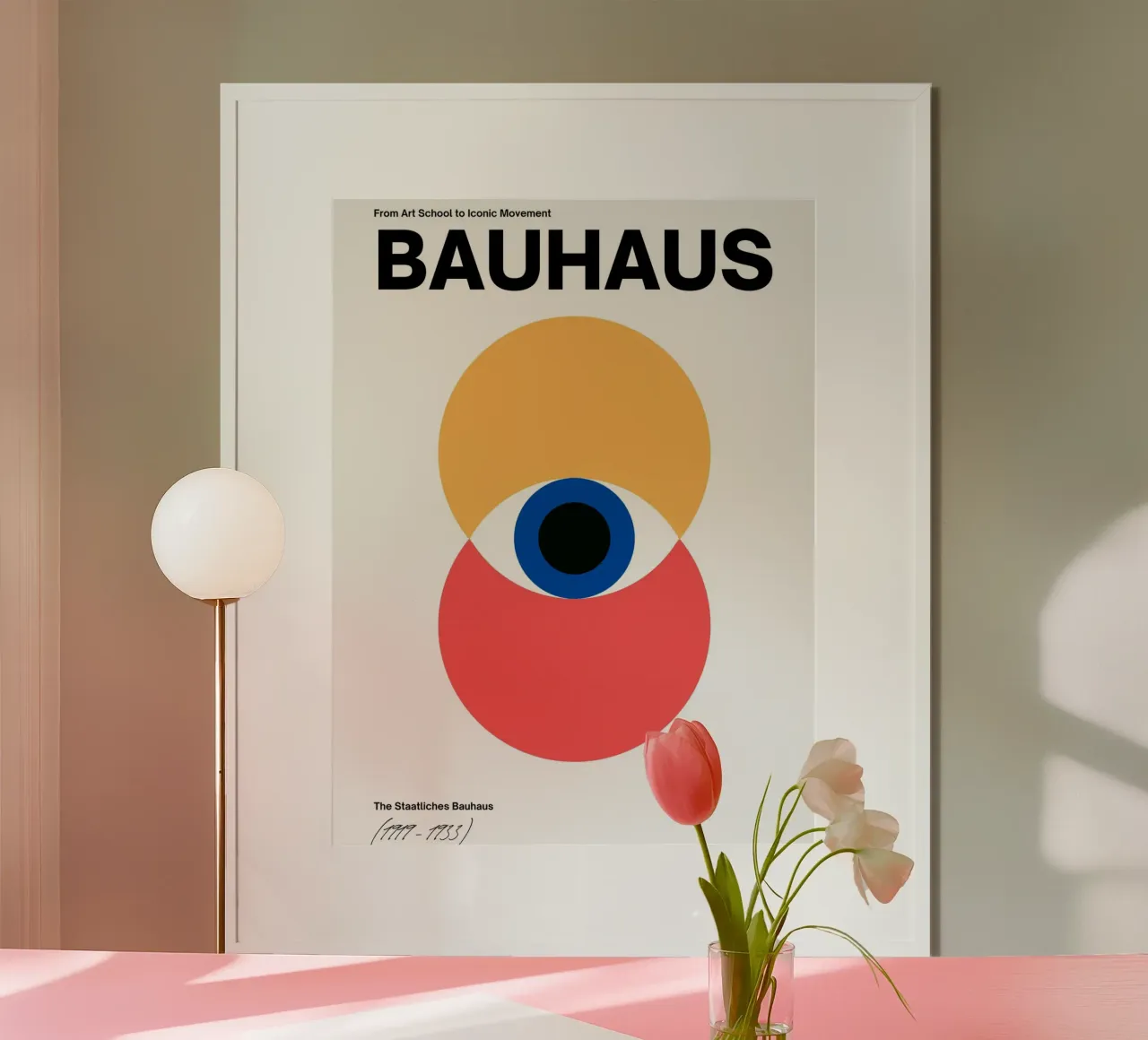 Bauhaus Eye - Abstract geometry in red and yellow hahnemühle by Casa Calm