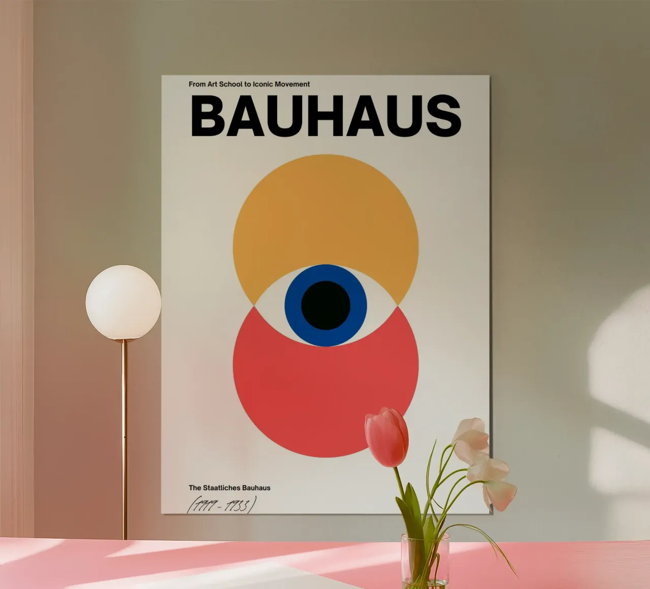 Bauhaus Eye - Abstract geometry in red and yellow hahnemühle by Casa Calm