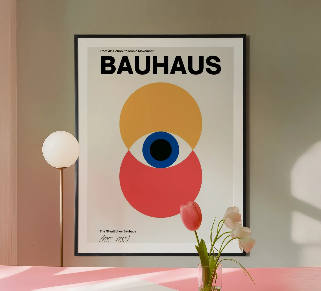 Bauhaus Eye - Abstract geometry in red and yellow hahnemühle by Casa Calm