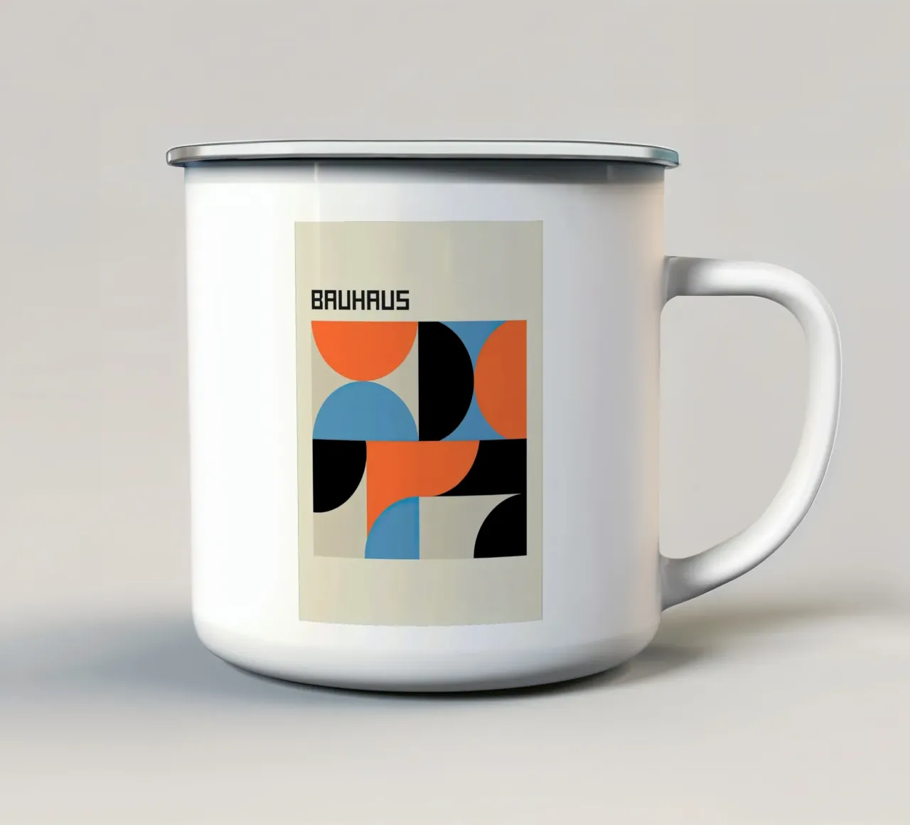 Design geometrico Bauhaus 1919 tazza in smalto da Jam Poster