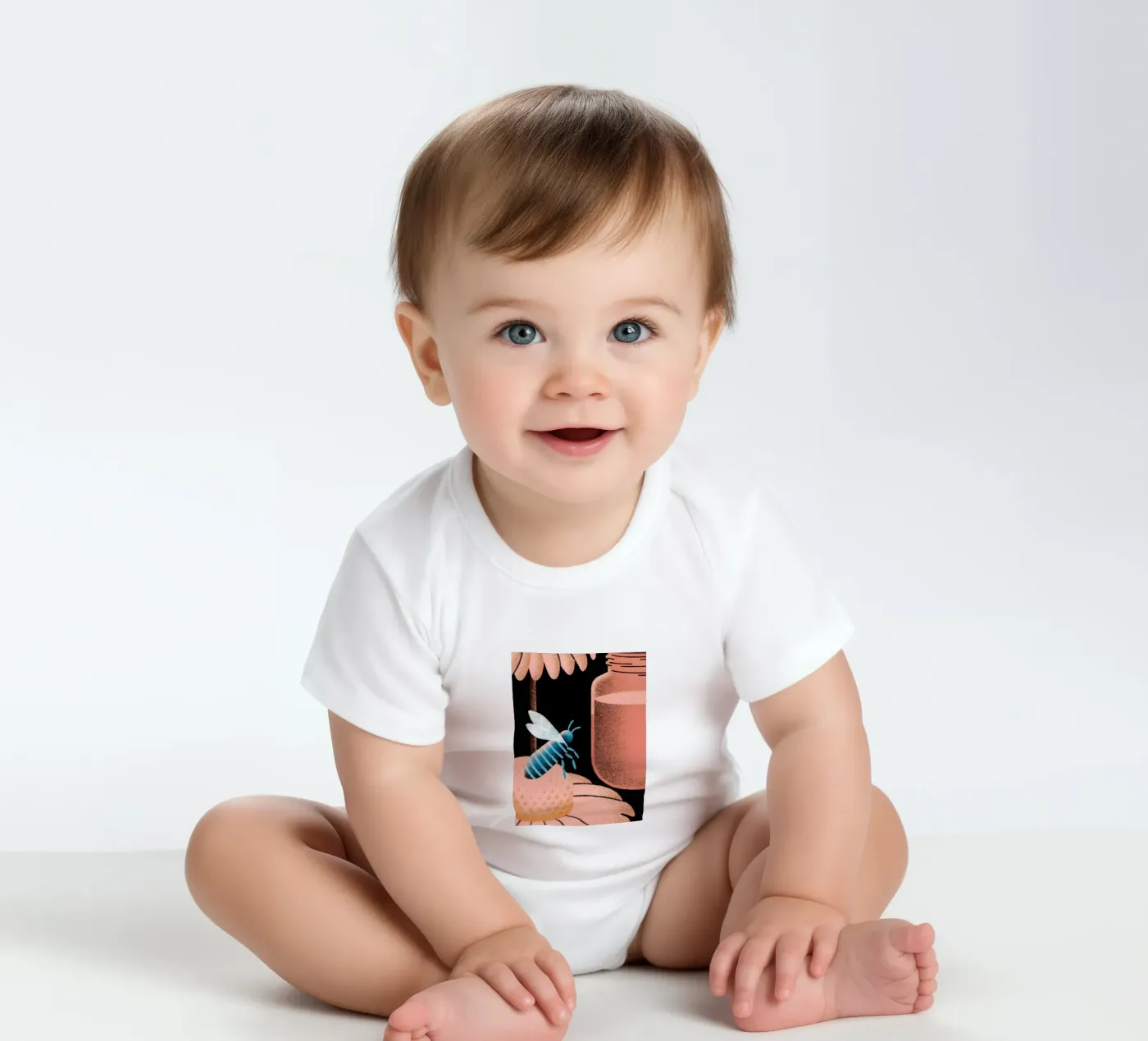 Honey and Bees body neonato maniche corte da SOUL SHOP