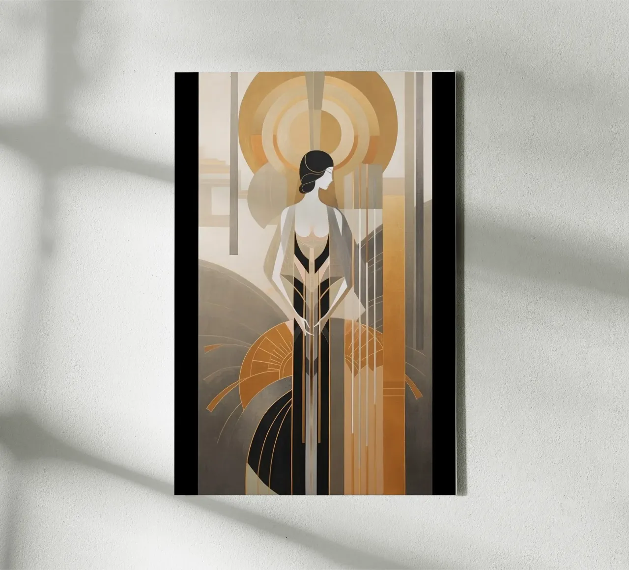 Art Deco Vrouw canvas met Baklijst van Artful Muse