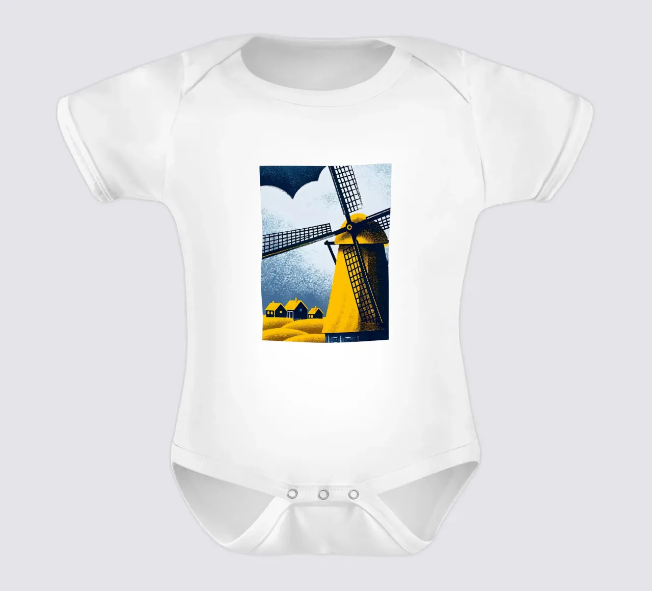 Mulino a vento olandese body neonato maniche corte da SOUL SHOP