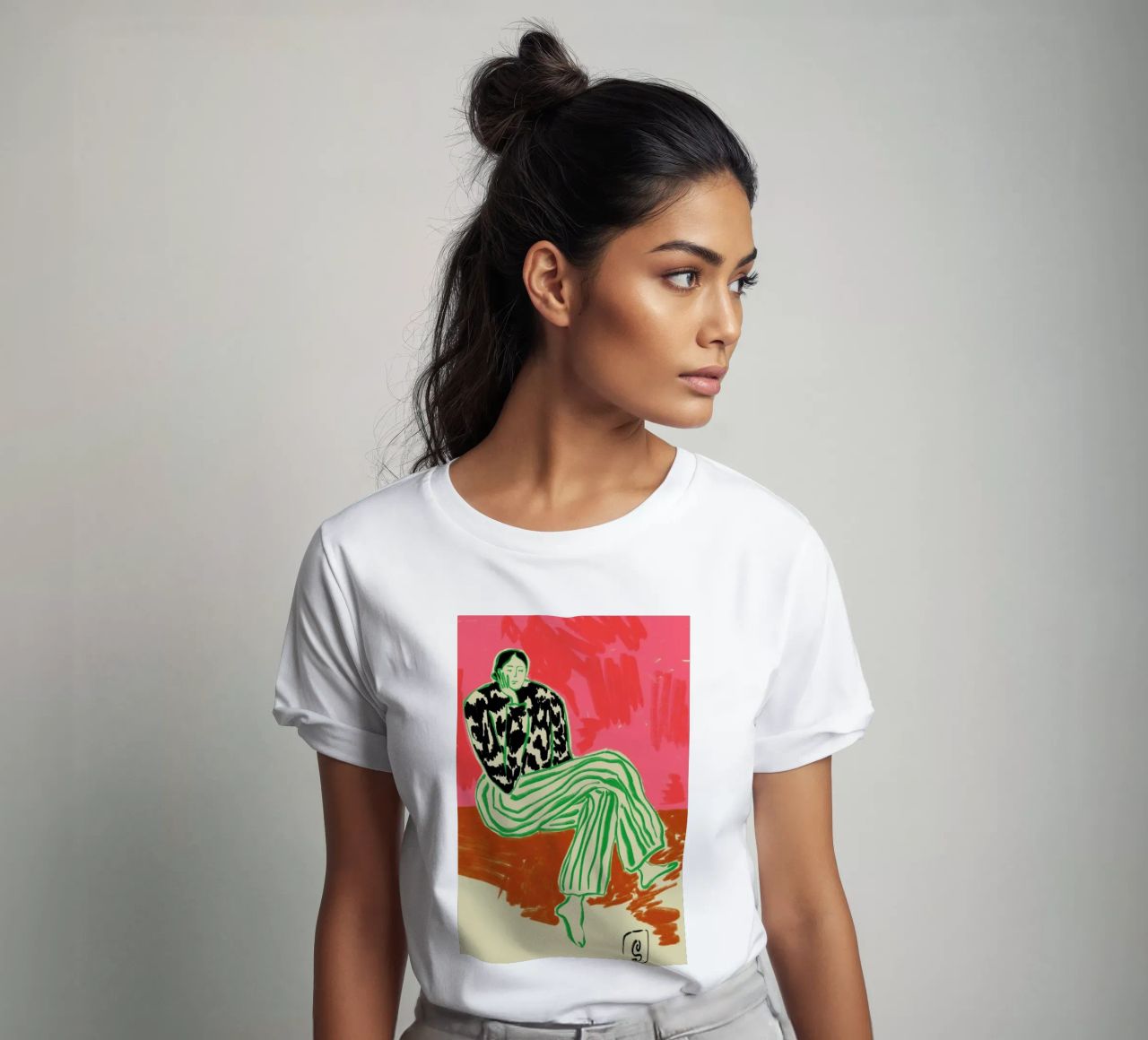 Calm Woman Portrait T-Shirt von Sandra Poliakov