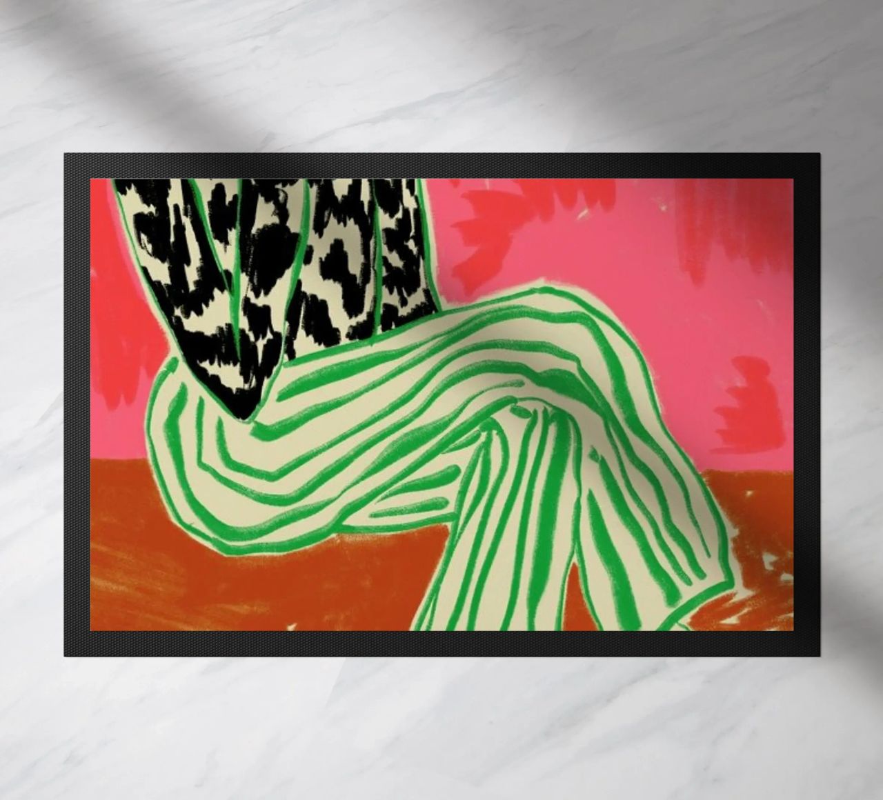 Calm Woman Portrait doormat by Sandra Poliakov