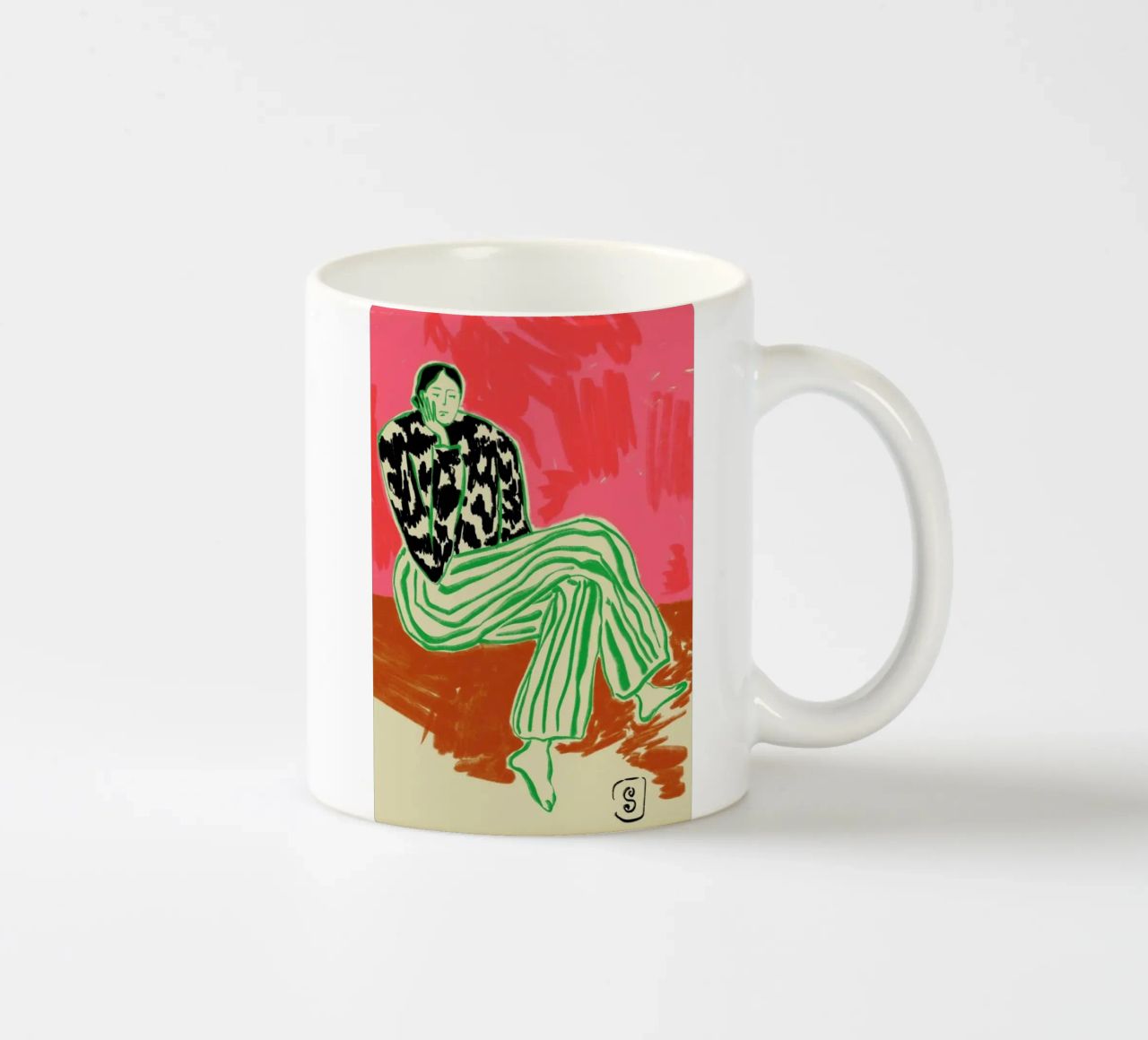 Calm Woman Portrait Keramik Tasse von Sandra Poliakov