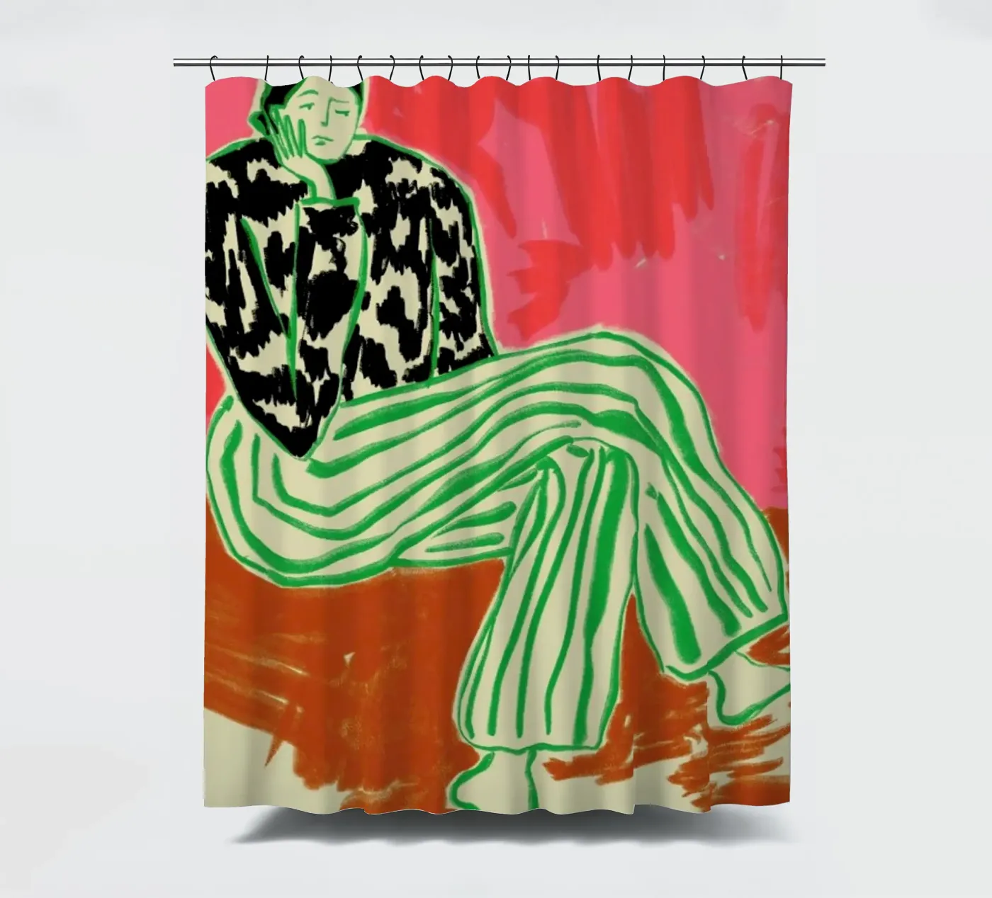 Calm Woman Portrait shower curtain by Sandra Poliakov