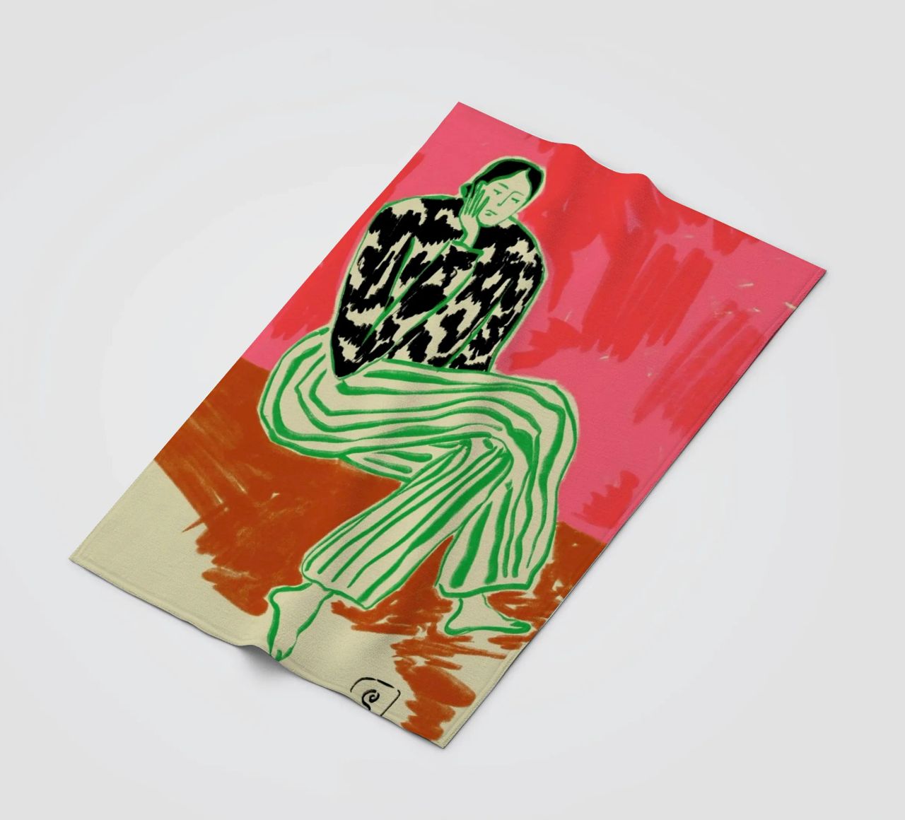 Calm Woman Portrait fleece blanket by Sandra Poliakov