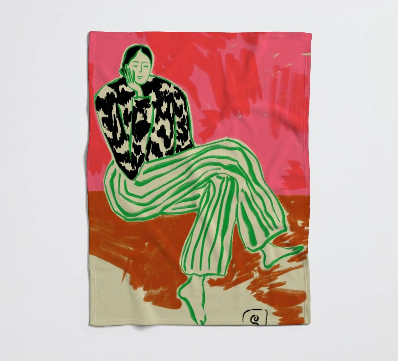 Calm Woman Portrait fleece blanket by Sandra Poliakov