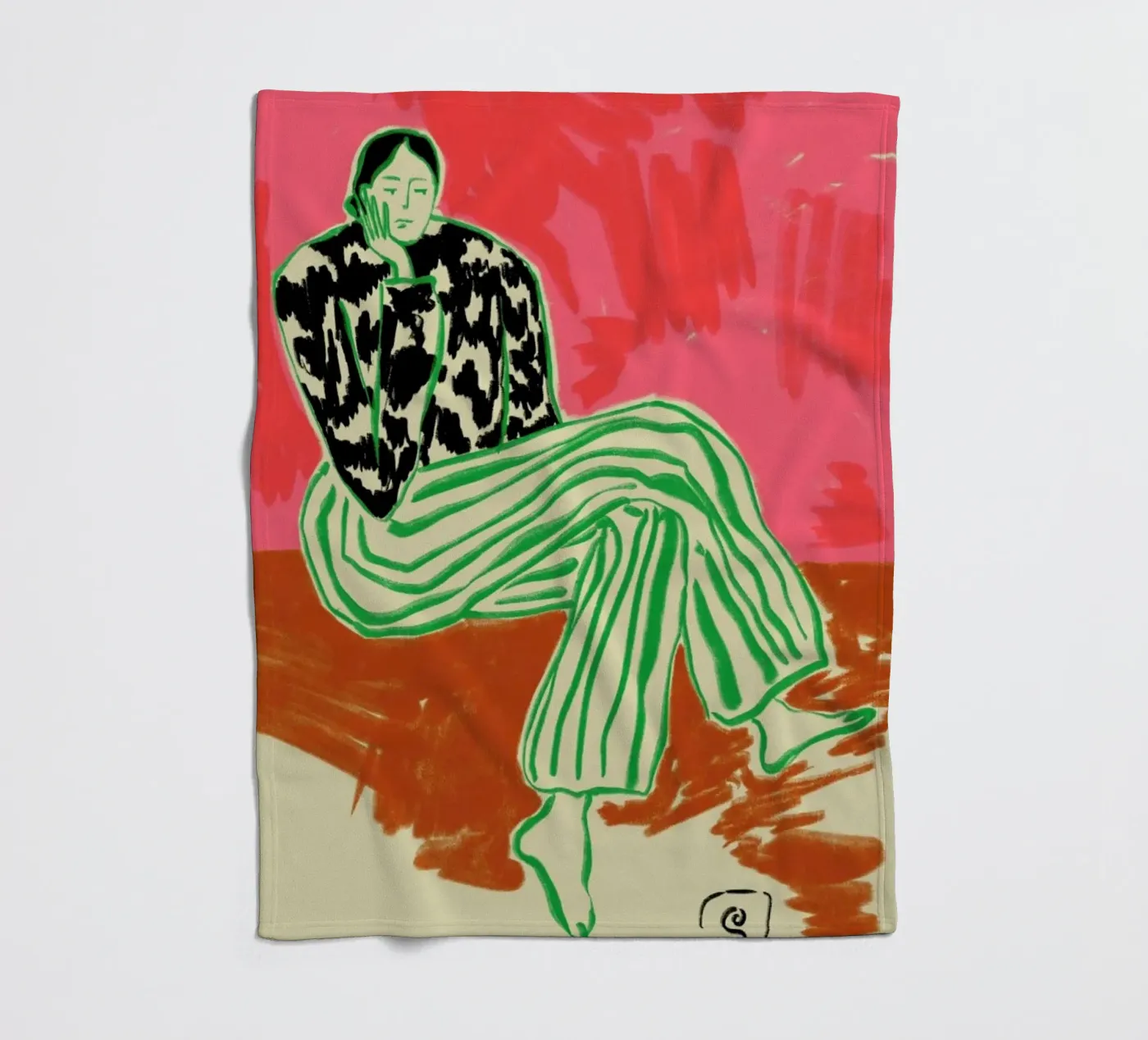 Calm Woman Portrait fleece blanket by Sandra Poliakov