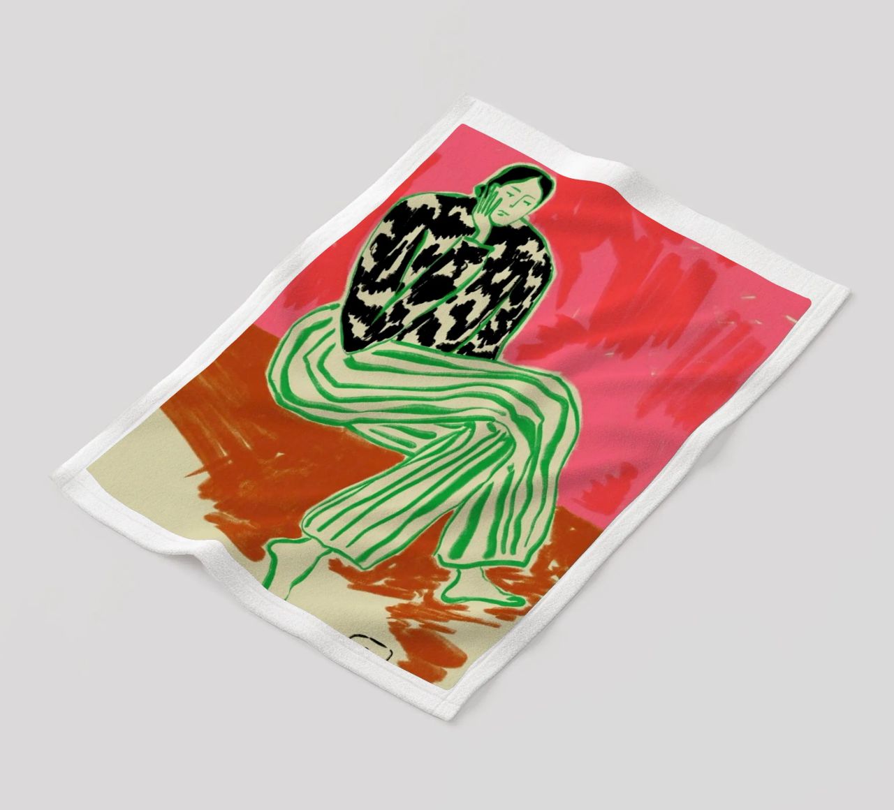 Calm Woman Portrait fleece blanket by Sandra Poliakov