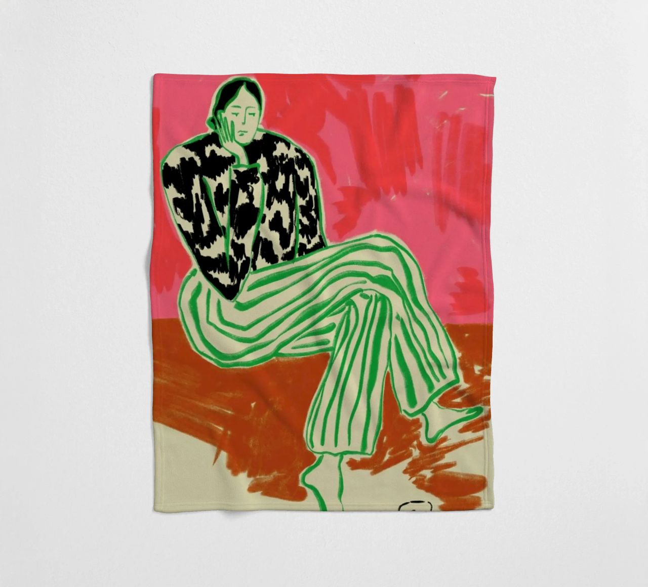 Calm Woman Portrait fleece blanket by Sandra Poliakov